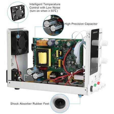 White SPPS-A605D 60V5A Color Screen Coding Single Knob DC Regulated Power Supply With Cable 220V EU Plug - 5