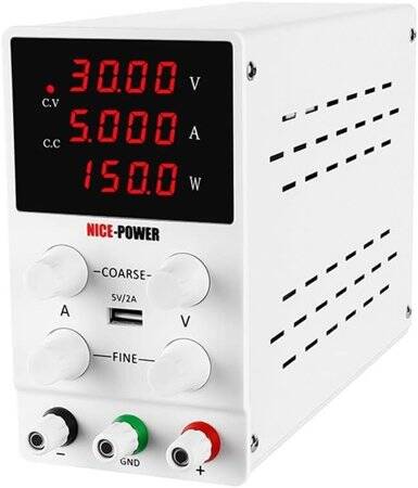 White SPS305 30V5A Vertical Digital Tube DC Adjustable RegulaTor Power Supply With Cable 220V EU Plug - 4