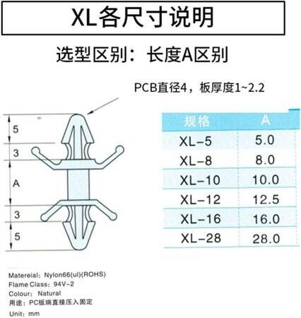 XL-10A M4 Aircraft Type Isolation Column PCB Nylon Isolation Column White 10-0mm - 5