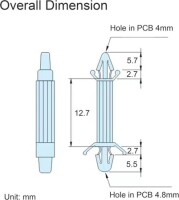 XLB-1219 Aircraft Type Isolation Column PCB Nylon Isolation Column White 19-1mm - 3