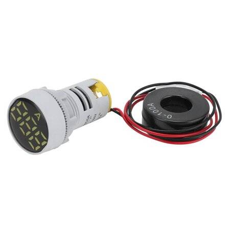 Yellow 0-100A 22mm AD16-22DSA Round LED Ammeter Indicator Light With Transformer - 1