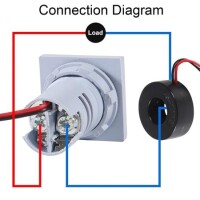 Yellow 0-100A 22mm AD16-22FSA Square Cover LED Ammeter Indicator Light With Transformer - 4