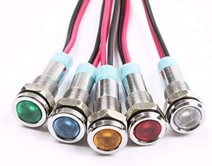 Yellow 3-9V 8mm LED Metal Indicator Light - 1