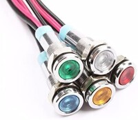 Yellow 3-9V 8mm LED Metal Indicator Light - 2