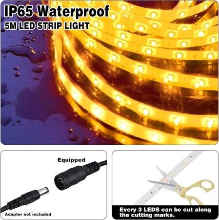 Yellow 9mm 12V LED Exposed Light String With High Quality Circuit Board 50LED/Set - 2