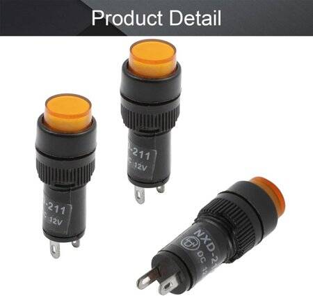 Yellow AC220V NXD-211 Small LED Signal Indicator Light - 3