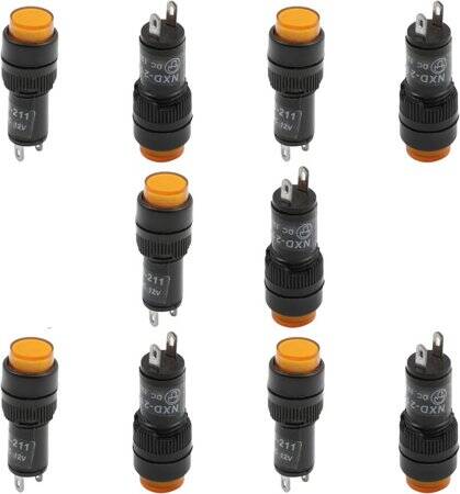 Yellow AC220V NXD-211 Small LED Signal Indicator Light - 5