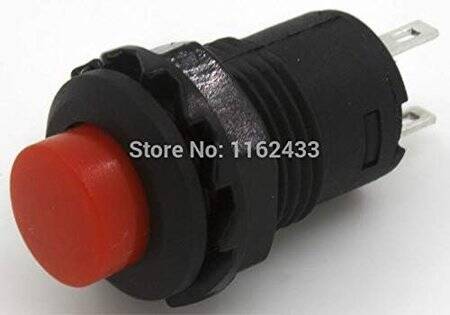 Yellow DS-427 12mm 2 PIN Lock-Free Self-Reset On-Off Push Button Switch - 2