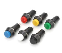 Yellow PBS-11B 12mm 2 PIN Momentary Self-Reset Round Plastic Push Button Switch - 1