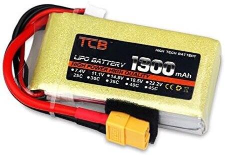 Yellow TCB 11.1V 1800MAH 35C Model Airplane Lithium Battery XT60 Female - 3