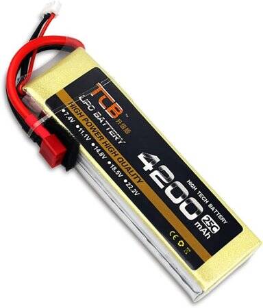 Yellow TCB 11.1V 5200MAH 25C Model Airplane Lithium Battery T Female - 1