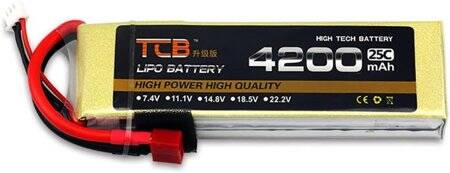 Yellow TCB 11.1V 5200MAH 25C Model Airplane Lithium Battery T Female - 5