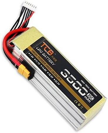 Yellow TCB 11.1V 5200MAH 25C Model Airplane Lithium Battery XT60 Female - 1