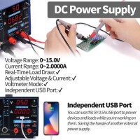 YIHUA853D USB 15V 1A Digital Display Hot Air Desoldering Station Power Supply EU Plug - 5