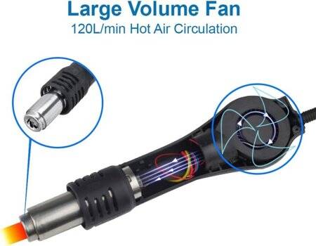 YIHUA858D Adjustable Constant Temperature Hot Air Station Anti-Static Hot Air Gun AU Plug - 4