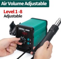 YIHUA858D Adjustable Constant Temperature Hot Air Station Anti-Static Hot Air Gun EU Plug - 2