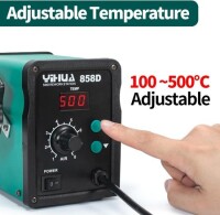 YIHUA858D Adjustable Constant Temperature Hot Air Station Anti-Static Hot Air Gun EU Plug - 4