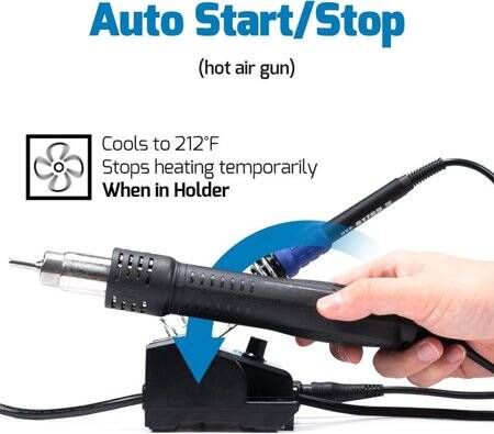 YIHUA882D Digital Display Hot Air Soldering Station 2 In 1 110V US Plug - 4