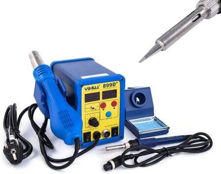 YIHUA899D-II Dual Digital Display Hot Air Soldering Station 2 In 1 220V AU Plug - 1