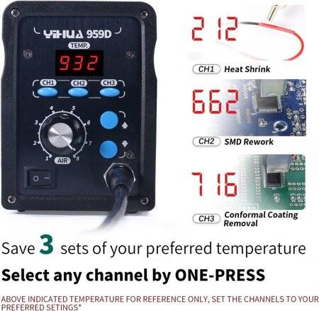 YIHUA959D-I Digital Display Hot Air Soldering Station 110V US Plug - 3