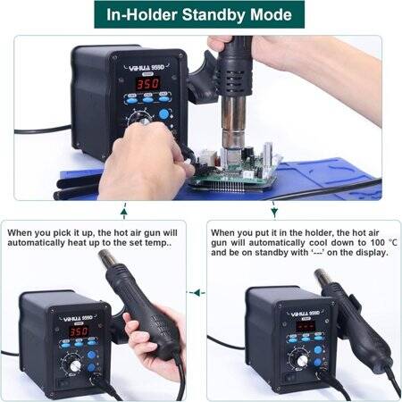 YIHUA959D-I Digital Display Hot Air Soldering Station 110V US Plug - 4